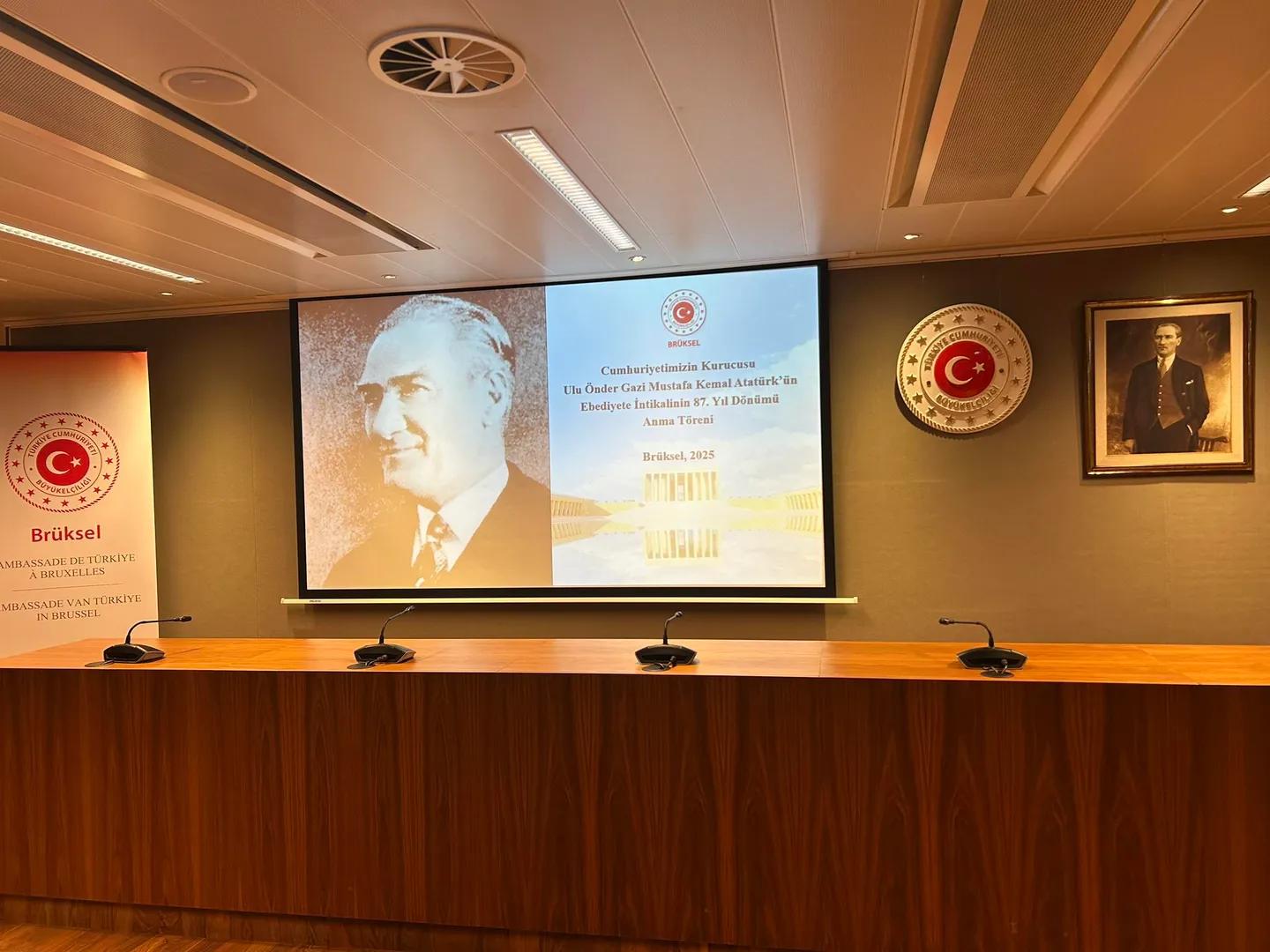Atatürk Honored in Brussels on the 87th Anniversary of His Passing